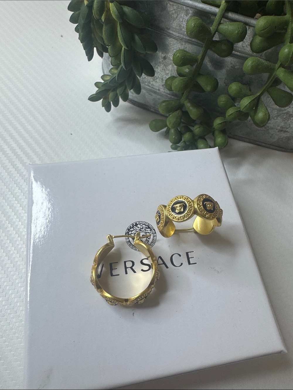 Versace Gold Medallion Ring - Women's Designer Statement Band